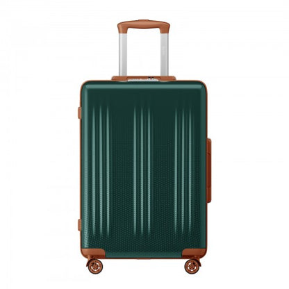 KSK2583 - Kono Premium ABS+PC 24 Inch Hard Shell Medium Check-In Luggage with TSA Lock & 360° Silent Spinner Wheels - Green and Brown