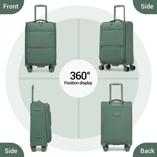 KSN2593 - 30 inch Women's Lightweight Softshell Suitcase with Spinner Wheels and Spacious Compartments - Green