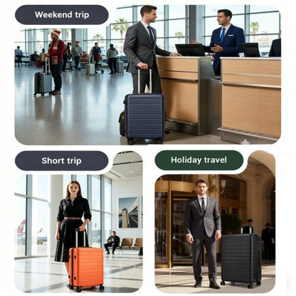 KSN2691 - 28 Inch Large Checked Luggage, Premium ABS Hard Shell Suitcase with 360 Silent Wheels & Secure Combination Lock - Black