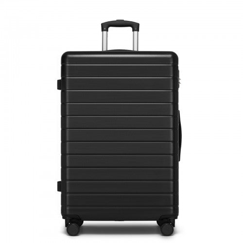 KSN2691 - 28 Inch Large Checked Luggage, Premium ABS Hard Shell Suitcase with 360 Silent Wheels & Secure Combination Lock - Black