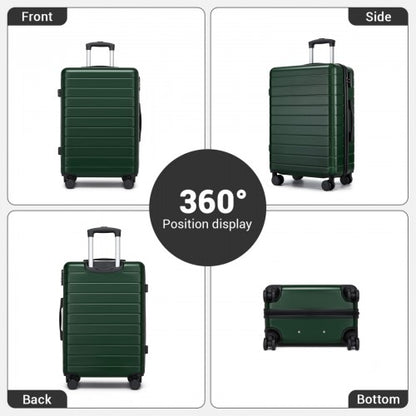 KSN2691 - 28 Inch Large Checked Luggage, Premium ABS Hard Shell Suitcase with 360 Silent Wheels & Secure Combination Lock - Green