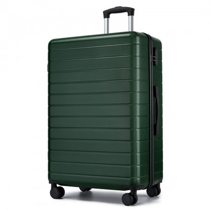 KSN2691 - 28 Inch Large Checked Luggage, Premium ABS Hard Shell Suitcase with 360 Silent Wheels & Secure Combination Lock - Green