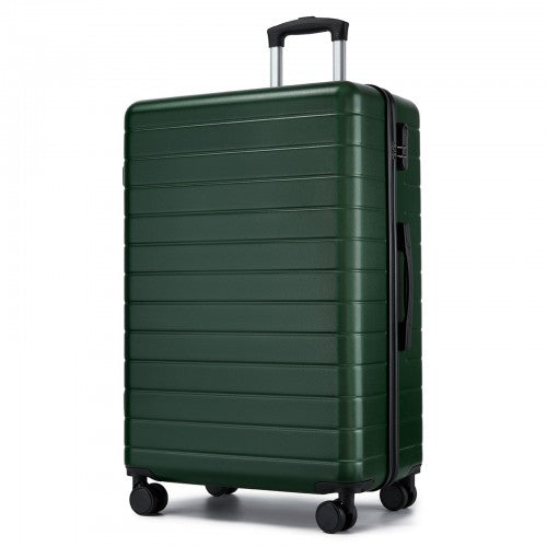 KSN2691 - 28 Inch Large Checked Luggage, Premium ABS Hard Shell Suitcase with 360 Silent Wheels & Secure Combination Lock - Green