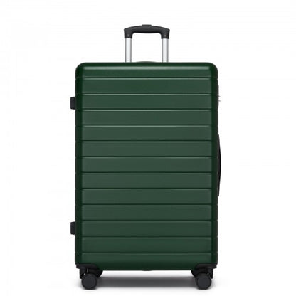 KSN2691 - 28 Inch Large Checked Luggage, Premium ABS Hard Shell Suitcase with 360 Silent Wheels & Secure Combination Lock - Green