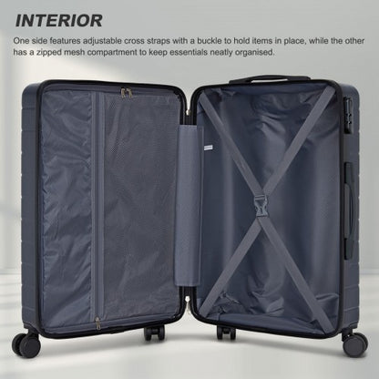 KSN2691 - 3-Piece Hard Shell Luggage Set (20/24/28 Inch), Lightweight ABS Suitcases with Silent Wheels & Combination Locks - Navy