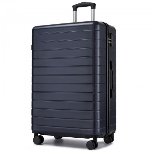 KSN2691 - 28 Inch Large Checked Luggage, Premium ABS Hard Shell Suitcase with 360 Silent Wheels & Secure Combination Lock - Navy