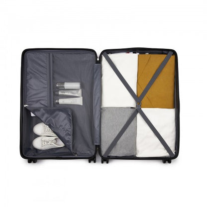 KSN2691 - 28 Inch Large Checked Luggage, Premium ABS Hard Shell Suitcase with 360 Silent Wheels & Secure Combination Lock - Navy