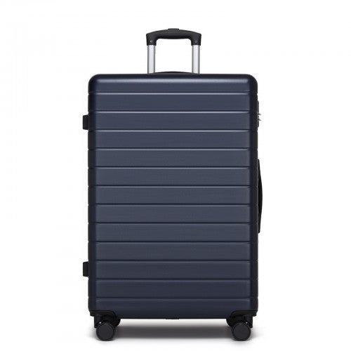 KSN2691 - 28 Inch Large Checked Luggage, Premium ABS Hard Shell Suitcase with 360 Silent Wheels & Secure Combination Lock - Navy
