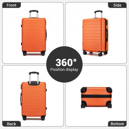 KSN2691 - 20 Inch Carry-On Luggage, Lightweight ABS Hard Shell Suitcase with 360 Silent Wheels, Combination Lock & Organised Interior - Orange