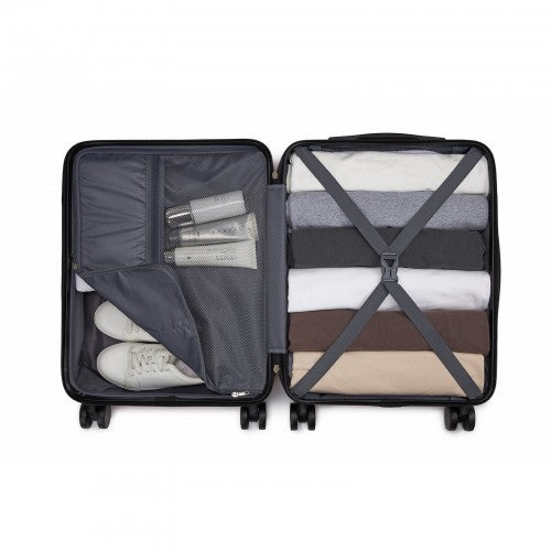 KSN2691 - 20 Inch Carry-On Luggage, Lightweight ABS Hard Shell Suitcase with 360 Silent Wheels, Combination Lock & Organised Interior - Orange