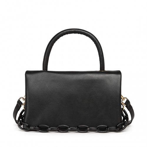 LB2122 - Miss Lulu Personality Versatile Chain Handbag Crossbody Bag - Black