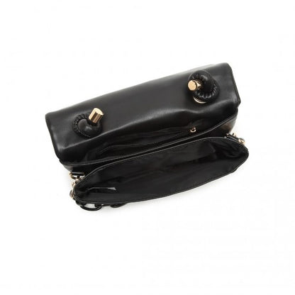 LB2122 - Miss Lulu Personality Versatile Chain Handbag Crossbody Bag - Black