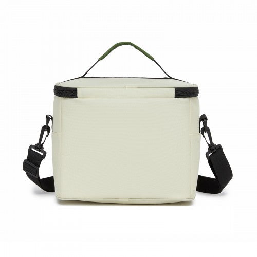 LBK2534 - Kono Insulated Lunch Bag-Water-Resistant 4-Layer Food Container, Leak-Proof, Portable with Adjustable Strap - Beige and Green