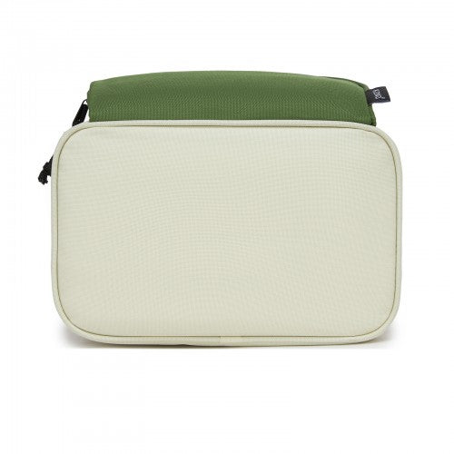 LBK2534 - Kono Insulated Lunch Bag-Water-Resistant 4-Layer Food Container, Leak-Proof, Portable with Adjustable Strap - Beige and Green