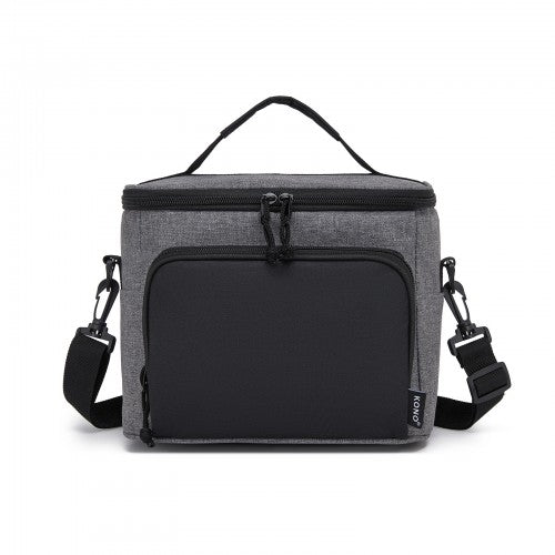 LBK2534 - Kono Insulated Lunch Bag-Water-Resistant 4-Layer Food Container, Leak-Proof, Portable with Adjustable Strap - Grey and Black
