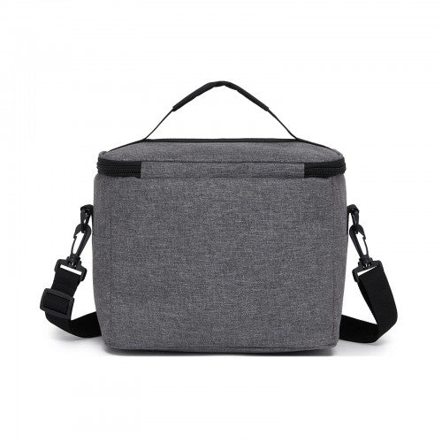 LBK2534 - Kono Insulated Lunch Bag-Water-Resistant 4-Layer Food Container, Leak-Proof, Portable with Adjustable Strap - Grey and Black