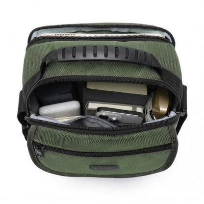 MSK2446 - Kono Durable Men's Crossbody Shoulder Bag with Multiple Pockets - Messenger Bag for Travel, Work, and Daily Use - Green