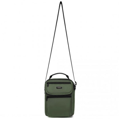 MSK2446 - Kono Durable Men's Crossbody Shoulder Bag with Multiple Pockets - Messenger Bag for Travel, Work, and Daily Use - Green