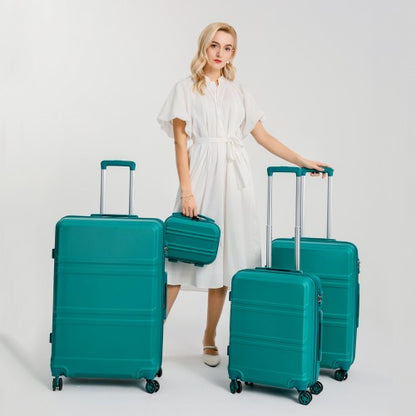K1871-1L - Kono ABS 20 Inch Sculpted Horizontal Design Cabin Luggage - Coral