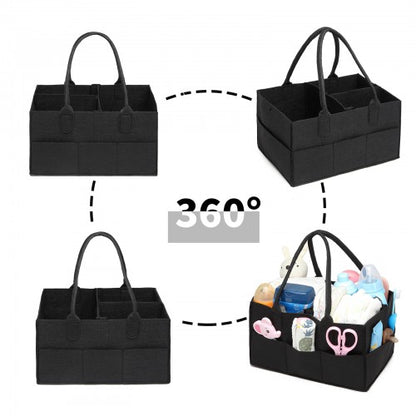 S2049 - Kono Felt Caddy Organiser With Storage - Black