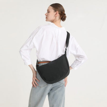 S2314 - Water-resistant Portable Crescent Shoulder Cross Body Bag - Purple