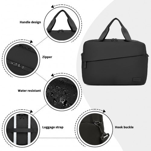 TVK2444 - Kono Water-Resistant Travel Bag with Laptop Sleeve Multi-Functional Tote for Business and Weekend Large Capacity for Men and Women - Black