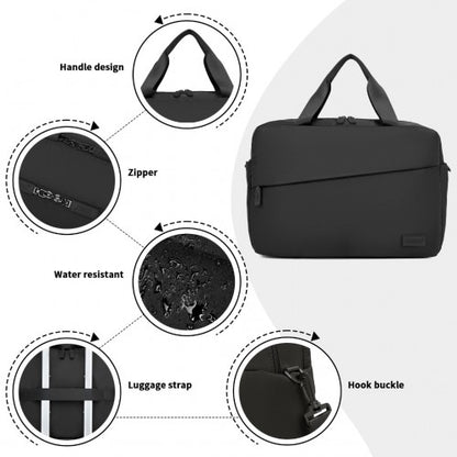 TVK2444 - Kono Water-Resistant Travel Bag with Laptop Sleeve Multi-Functional Tote for Business and Weekend Large Capacity for Men and Women - Black