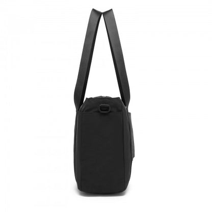 TVK2515 - Kono Comfortable and Easy-Carry Large-Capacity Travel Tote with Laptop Sleeve, Trolley Sleeve and Crossbody Strap - Black