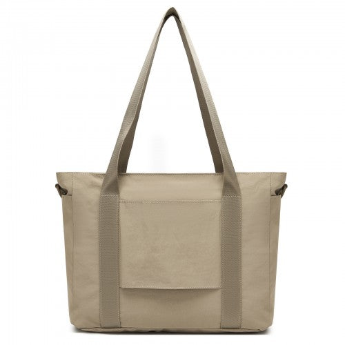 TVK2515 - Kono Comfortable and Easy-Carry Large-Capacity Travel Tote with Laptop Sleeve, Trolley Sleeve and Crossbody Strap - Khaki