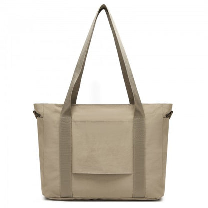 TVK2515 - Kono Comfortable and Easy-Carry Large-Capacity Travel Tote with Laptop Sleeve, Trolley Sleeve and Crossbody Strap - Khaki