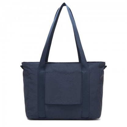 TVK2515 - Kono Comfortable and Easy-Carry Large-Capacity Travel Tote with Laptop Sleeve, Trolley Sleeve and Crossbody Strap - Navy