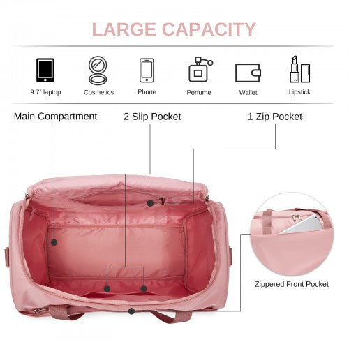 TVK2521 - Kono Compact and Lightweight 40×30×20 Personal-Item Travel Bag - U-Zip Wide Opening And Trolley Sleeve - Nude