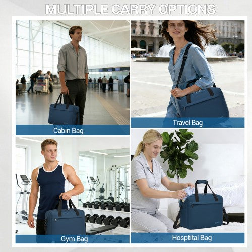 TVK2560 - Kono 40×30×20 cm Large-Capacity Travel Bag–Airline-Approved Underseat Cabin Bag,Perfect for Fitness,Travel,and Weekend Getaways - Navy