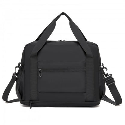 TVK2613 - Kono Expandable Cabin Travel Bag 40×30×20cm - Large Capacity, Water-Resistant, Multi-Compartment Weekend & Carry-On Tote - Black