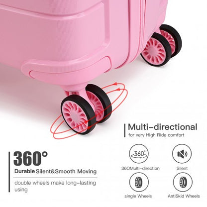 K1997L - KONO 24 INCH HARD SHELL PP SUITCASE - PINK